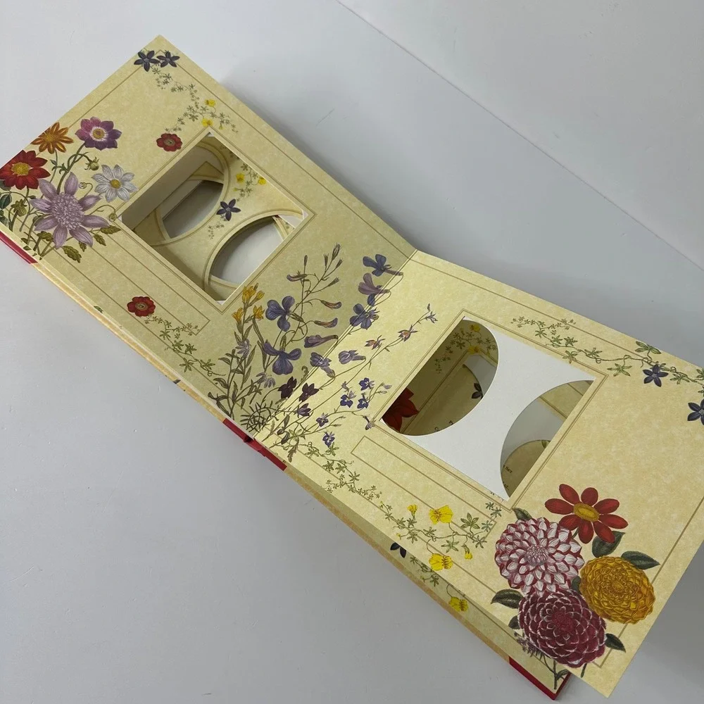 Vtg Classic Floral Gift Set Photo Album & 6 Cardstock Frames Envelopes Cottage